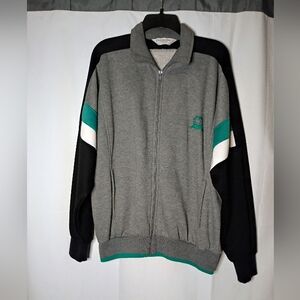 Vintage Christian Dior Track Jacket Grey/Teal Large Excellent